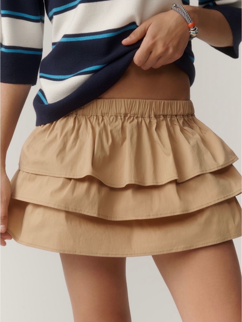 Anthropologie Maeve Tiered Ruffle Mini Skirt